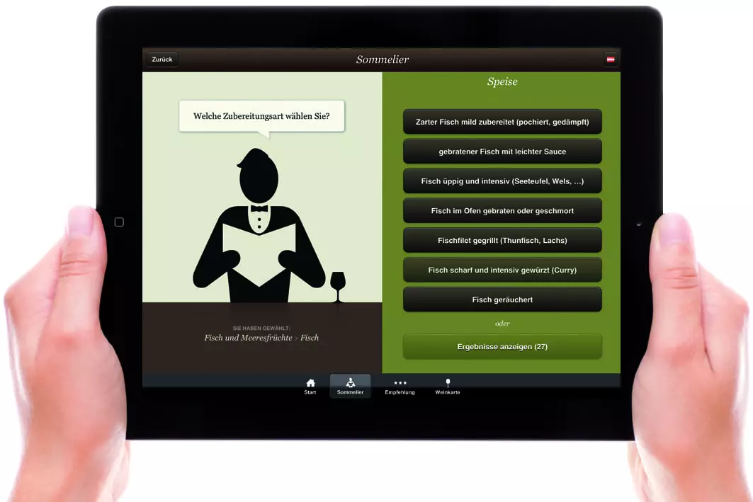 Sommelier mit winePad
